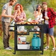 thumbnail image 7 of RAXSINYER Rolling Dining Table with Three-Shelf, Outdoor Grill Table&Cart, Garden Patio BBQ Kitchen Food Prep Cart, 20"x 32", Black, 7 of 7