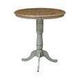 thumbnail image 4 of International Concepts 36" Round Top Pedestal Table With 12" Leaf - Bar Height - Distressed Hickory/Stone, 4 of 10