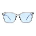 thumbnail image 2 of Whimsical Light Breezy Color Hipster Thin Horn Rim Sunglasses Slate - Blue, 2 of 4