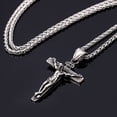 thumbnail image 6 of UDIYO Men Necklace Jesus Cross Dangle Anti Rust Stainless Steel Jesus Pendant Necklace Jewelry for Party, 6 of 7