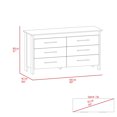 thumbnail image 3 of White Modern 6-door Double Dresser - Particle Board, Four Legged Stand 6 Drawer Design, Board Furniture, 3 of 4