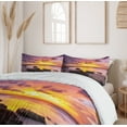 thumbnail image 6 of Ambesonne Tropical Duvet Cover Sets, Sunset Idyllic Beach, 2-King, Mauve Salmon Lilac, 6 of 6