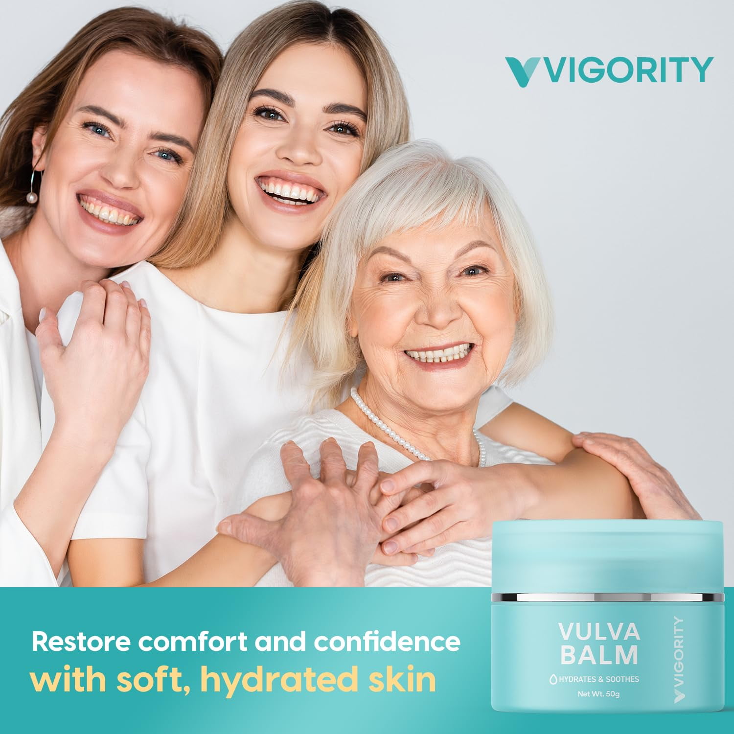 Vigority Vulva Balm Vaginal Moisturizer for Women: Intimate Skin Care Relieves Dryness, Itch, Odor & Irritation - Menopause Suppor With Beeswax, Shea Butter, Emu Oil, and CoQ10 - Estrogen Free