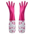 thumbnail image 2 of Cleaning Gloves under $5! Xqxayjr Long Cuff Cleaning Gloves, Rubber Household Gloves with Flocking Lining Cotton Lined for Dishwashing Kitchen Car Wash, Anti-Slip Grip Protec, 2 of 9