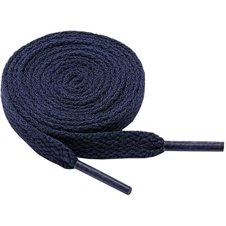 

Rush 47 Solid Color Flat Shoelaces for Sneakers Hiking Boots Running Shoes（Navy） S2545