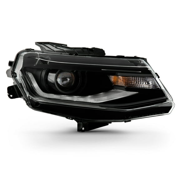 AKKON - Fits 2016-2018 Chevy Camaro 2019-2023 ZL1 [HID/Xenon] Black Projector Headlight Passenger Right w/ LED Tube Running Lamp