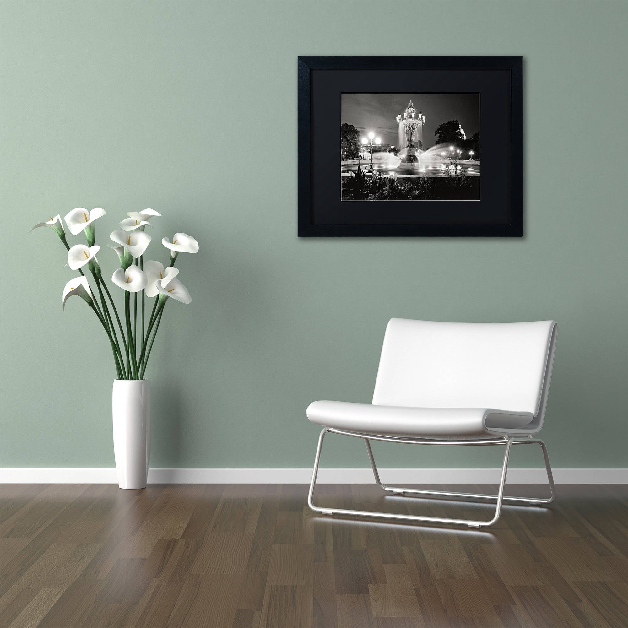 Trademark Fine Art "Bartholdi Park" Canvas Art by Gregory O'Hanlon Black Matte, Black Frame