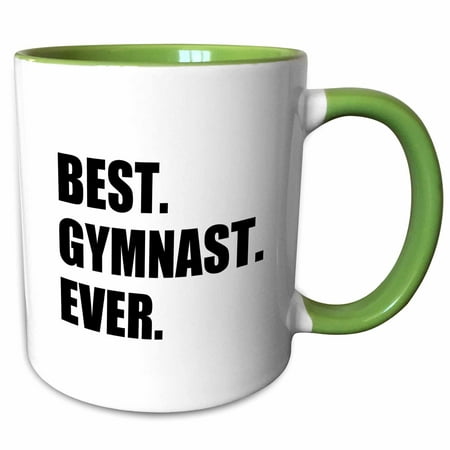 3dRose Best Gymnast Ever - fun gift for talented gymnastics athletes - text - Two Tone Green Mug,