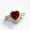Wine Red, variant on Women Ring Heart Shaped Blue Gemstone White Copper European American Wave Design Sizes 5 6 7 8 9 10 Royal Blue