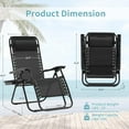 thumbnail image 2 of YANG2 Zero Gravity Chairs Set of 2, 350lbs Capacity Folding Outdoor Patio Recliner with Adjustable Headrest & Cup Holder, Anti Gravity Chair for Backyard, Poolside-Black, 2 of 7