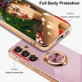 thumbnail image 3 of for Samsung Galaxy A54 5G Case with 2 Screen Protector, Built-in 360 Degree Rotation Ring Magnetic Stand, Luxury Shiny Plating Edge Shockproof Electroplated Protective Cover (Purple/Golden), 3 of 6