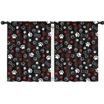 Blackout Kids Curtains,Paw Prints and Bones Childrens Insulated Curtains Set Of 2,Bedroom Essentials,Toddler Room Decor 42x54in(106x137cm)