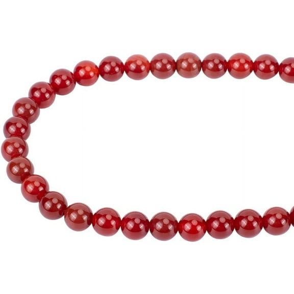 1 Strand 8mm Round Red Natural Carnelian Beads for Necklace Making