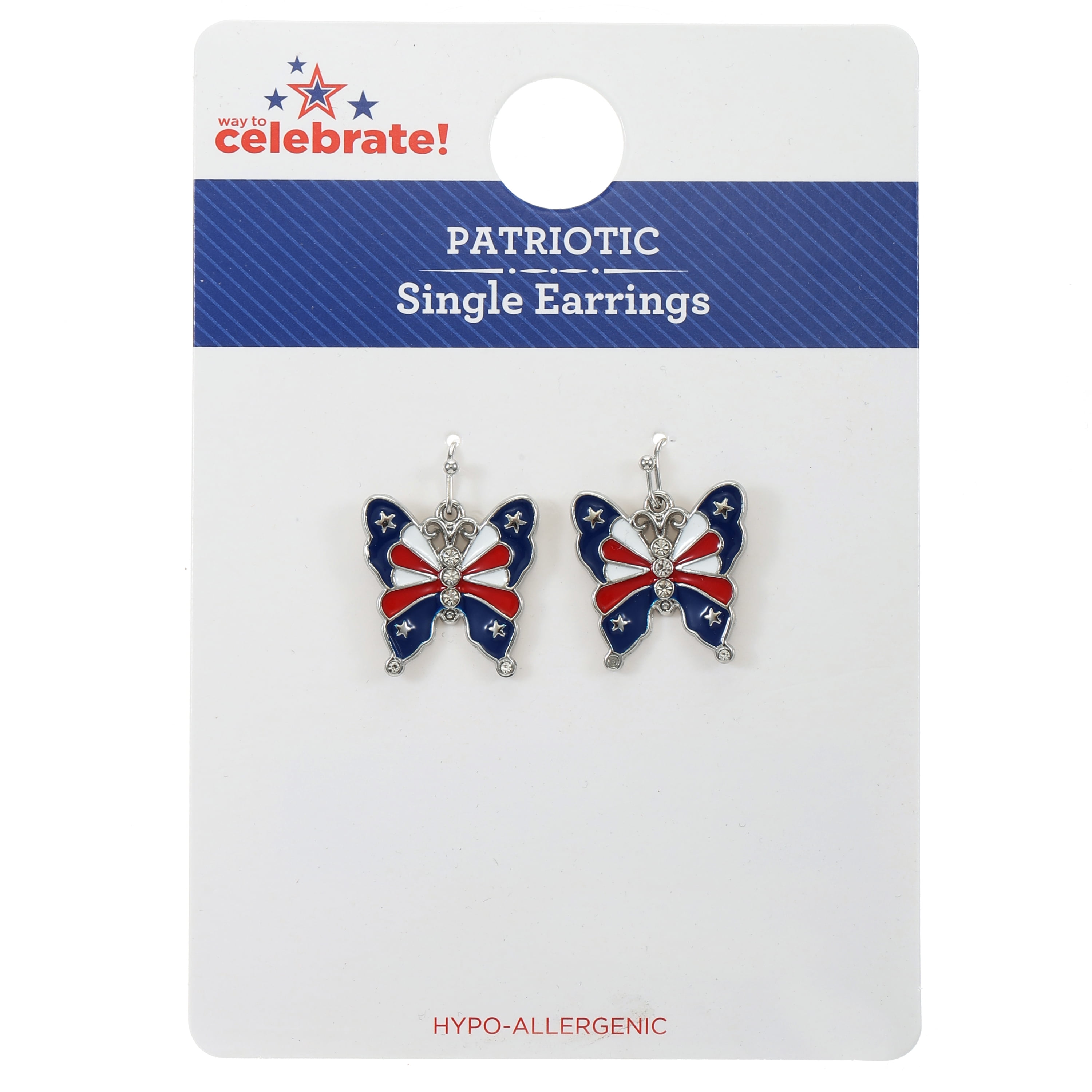 Way to Celebrate Americana Butterfly Earring, 1 Pair