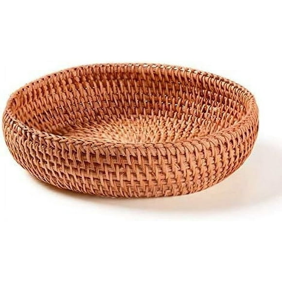 Small Handmade Woven Storage Basket Display Basket Fruit Candy Cake Basket Or Storage for Keys, Wallet, Cell phone and more.