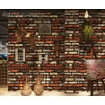 thumbnail image 6 of 3ft x 15ft 3D Rustic Brick Stone Wallpaper Vinyl Film Sticker Red 36" x 180", 6 of 13