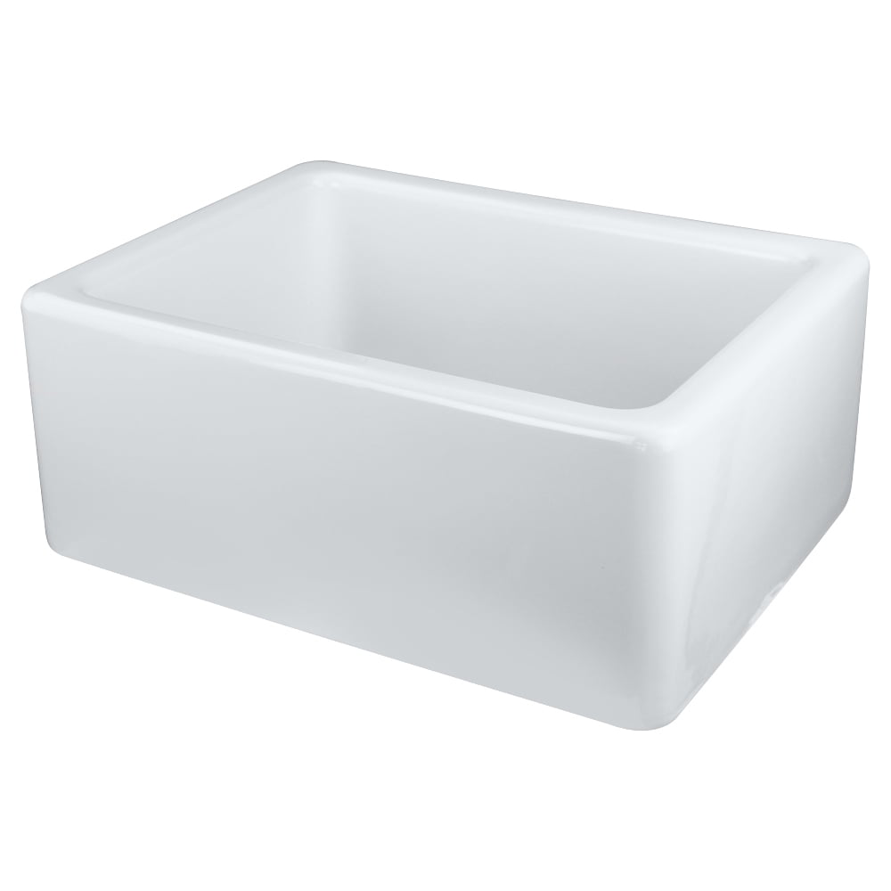 White Fireclay 24" Drop-in Farmhouse Kitchen Sink