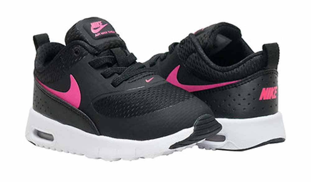 preschool nike air max thea shoes size 13 black with pink swoosh