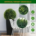 thumbnail image 3 of 22.8 Inch Topiary Balls Outdoor Set of 2, Artificial Cedar Topiary Balls Garden Spheres Hanging Decorative Balls for Patio Garden and Indoor, Wedding Decoration, 3 of 6