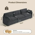 thumbnail image 4 of 110" Cloud Couches for Living Room, Noelse 3 Seater Cloud Sofa with Double Layer Cushion and Deep Seat, Cream Couch with Washable Cover, Corduroy Fabric, Grey, 4 of 9