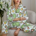thumbnail image 6 of Salouo Frog With Sweet Pattern Women's Pajamas Set Long Sleeve Button Down Sleepwear Soft Pj Lounge Sets for women 2 Piece Pjs Set with Long Pants-Large, 6 of 7