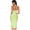 thumbnail image 2 of Womens Halter Fishtail Bandage Party Dress Elegant Wedding Guest Dress, 2 of 3