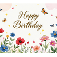 thumbnail image 4 of Floral Themed Happy Birthday Banner Backdrop Background Party Decorations for Birthday Party Photography Props Celebrations Event Decor, 4 of 8
