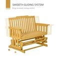 thumbnail image 3 of Yardi Yard 2-Person Patio Swing Glider Bench with Quick Drying Design and Wide Armrest, Wood Rocking Chair Loveseat, Bench for Outdoor, Brown, 3 of 9