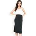 thumbnail image 2 of Women's Satin Midi Skirt With A-Line Silhouette And Elastic Waistband- Black,Small, 2 of 7