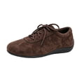 thumbnail image 2 of EKVAHL Casual Sneakers for Women, Faux Suede Low Top Walking Shoes, Flexible Soft Sole Lightweight Daily Driving Tennis Shoes Brown, 2 of 5