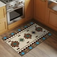 thumbnail image 3 of Bathroom Rugs 2x3 Ft, Boho Southwest Non Slip Area Rugs for Kitchen Bedroom Entryway, Farmhouse Aztec Tribe Brown Blue Plaid Washable Carpet Runner Rug Floor Mats for Bedroom Home Decor, 3 of 9