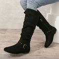 thumbnail image 2 of Luxalzxs Black Boots for Women Fashion Retro High Boots Thick Heel Belt Buckle Hot Girl Knight Boots, 2 of 5