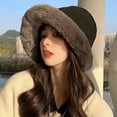 thumbnail image 6 of vnanda Ladies Foldable Bucket Hat Winter Bucket Hat Soft Plush Foldable Stylish Thickened Outdoor Warm Windproof Fisherman Hat for Women Sun for Winter, 6 of 8