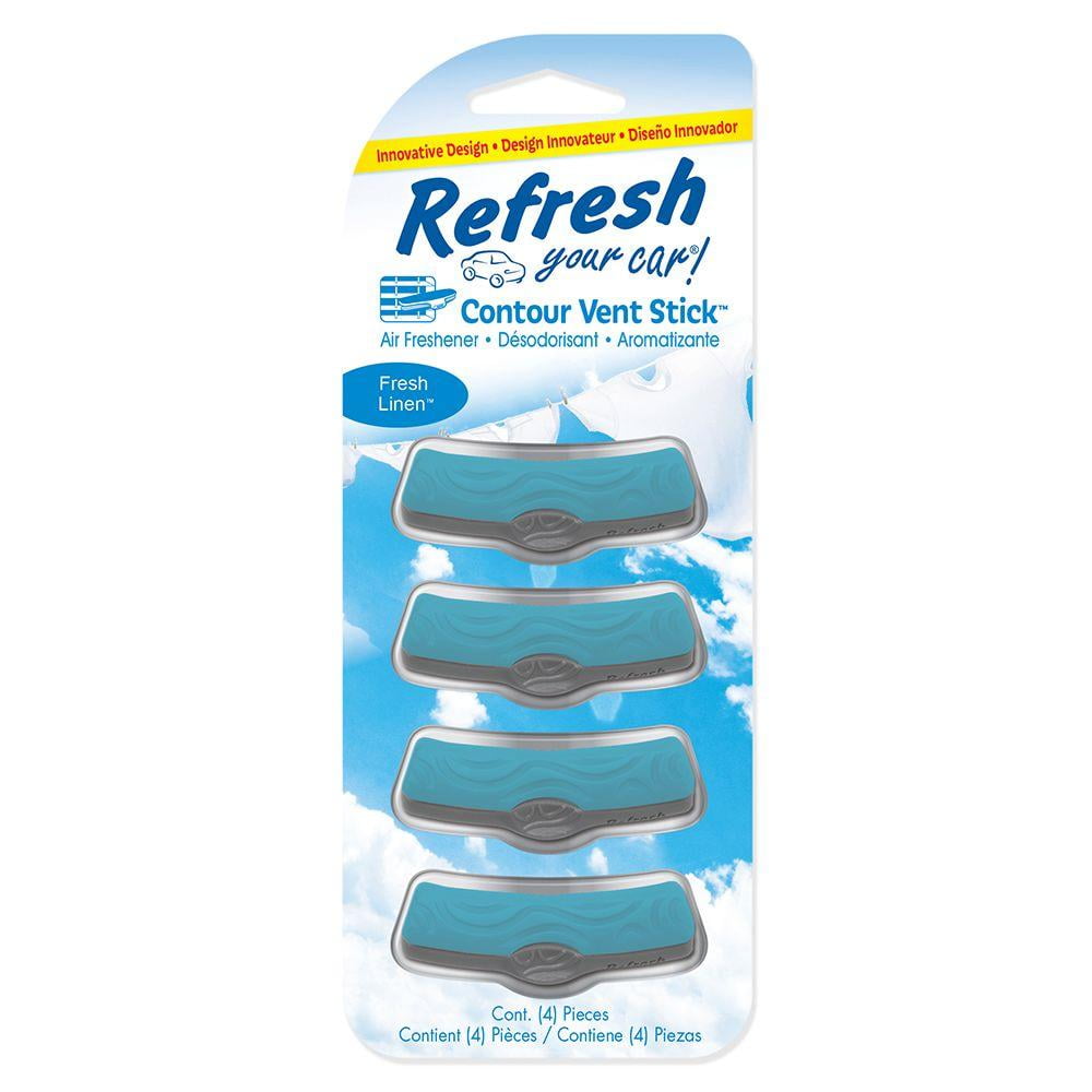 Refresh Your Car! Fresh Linen Scent Contour Vent Stick Air Freshener