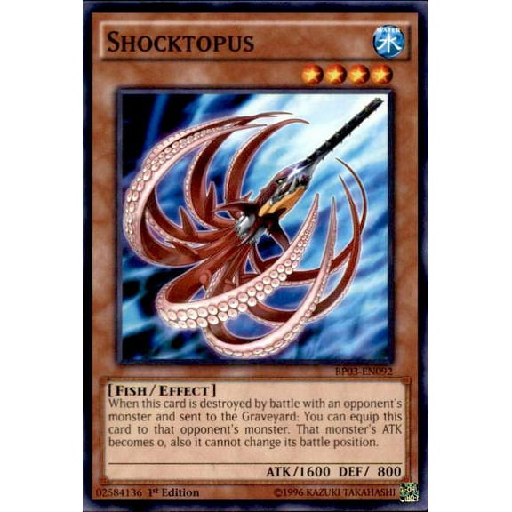 YuGiOh Battle Pack 3 Monster League Shatterfoil Common Shocktopus BP03-EN092 (Shatterfoil)