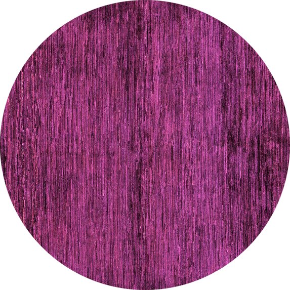 Ahgly Company Indoor Round Abstract Pink Modern Area Rugs, 7' Round