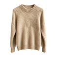 thumbnail image 4 of Yigetop Thin Sweaters for Women Lightweight Knitted Sweaters Long Sleeve Casual Soft Basic Tops Blouse for Daily Wear Khaki XXL, 4 of 5