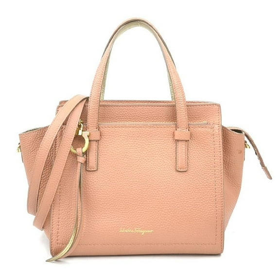 Pre-Owned Salvatore Ferragamo handbag shoulder bag Gancini leather coral pink ladies... (Good)