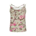 thumbnail image 5 of Puntoco Camisetas ajustadas para mujer Camiseta sin mangas de cuello redondo con estampado de moda informal y holgada de verano para mujer, 5 of 5