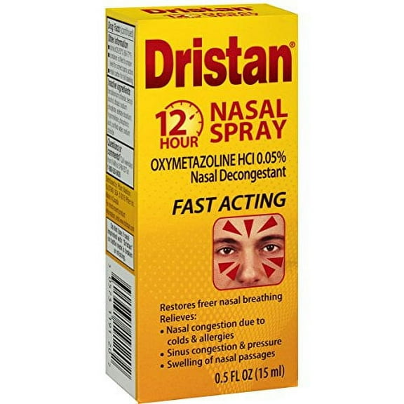 5 Pack Dristan Nasal Spray 12 Hour Nasal Decongestant 0.5 Oz Each