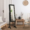 thumbnail image 4 of Costway Mirrored Jewelry Cabinet Organizer w/18 LED lights Black, 4 of 11