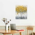 thumbnail image 2 of Nawypu  Bedroom Abstract Canvas Wall Art: Gold Modern Landscape Picture Autumn Yellow Forest Painting Contemporary Nature Scenery Tree Print Gray Rustic Vertical Artwork, 2 of 4