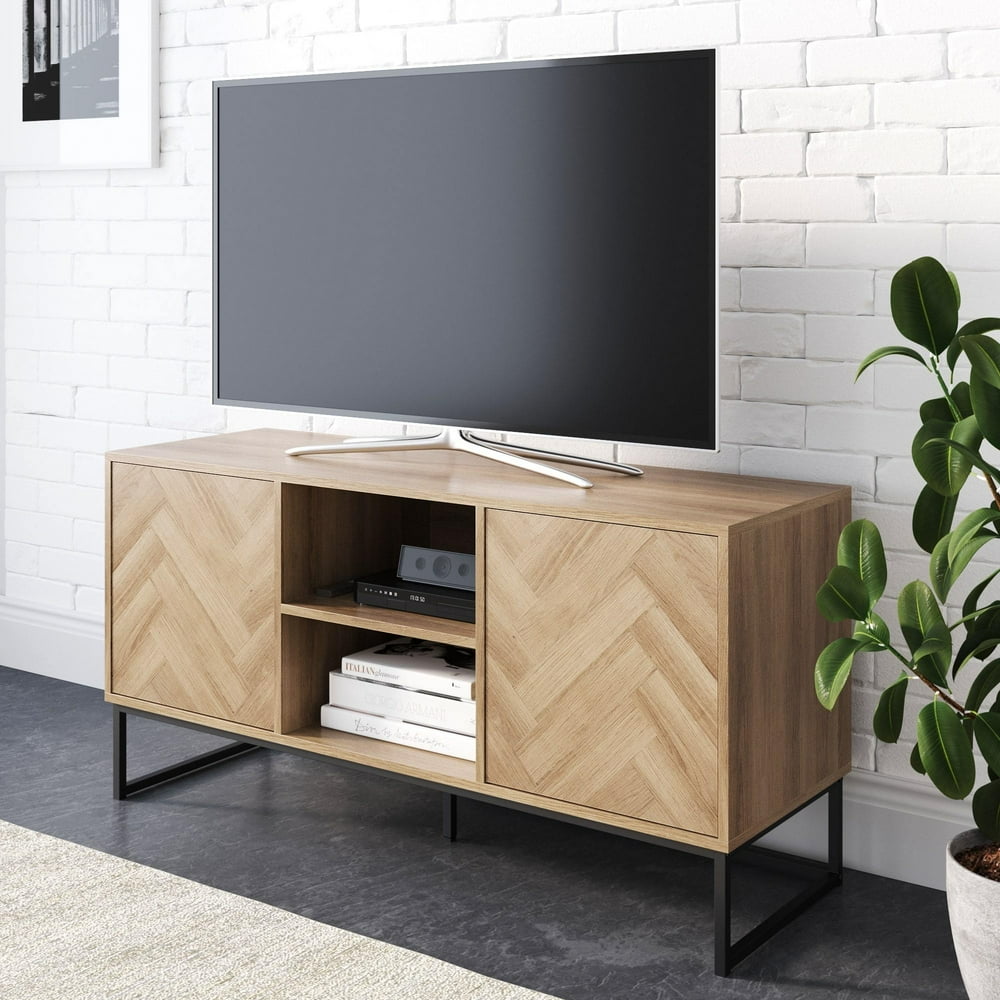 Nathan James Dylan Media Console TV Stand with Hidden Storage