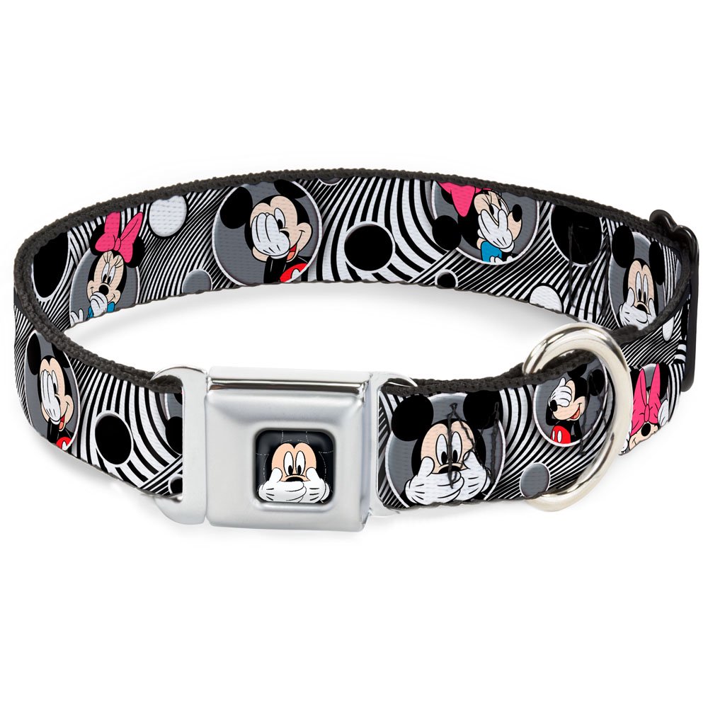Dog Collar DYCUMickey Mouse Expression3 Full Color Black Mickey