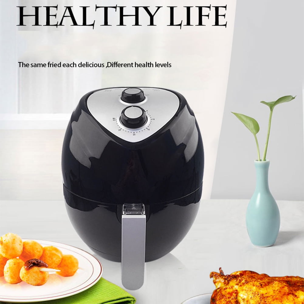 Kepooman 1500W 4.5L Airfryer, Hot Air Fryerrol, Electric Hot Air Fryers Oven, Fryer with Dual Control Temperature and Safe Basket，Black