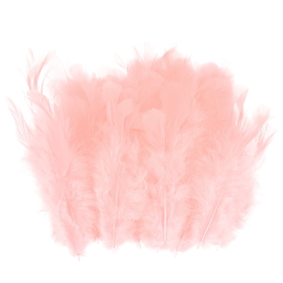 Uxcell 100 Pack Feathers for Crafting Champagne 1.57-3.15 inch Natural Fluffy Feathers Plume for Wedding Decorations