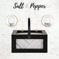 thumbnail image 3 of Autumn Alley Farmhouse Salt and Pepper Shakers Set with Wooden Holder Caddy, Black and White, 3 of 9