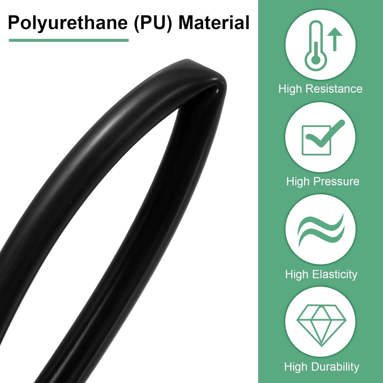 FRKSMD-Pneumatic Tubing Pipe, 4mm(ID) x6mm(OD) PU Polyurethane Air Compressor Hose for Air Compressor Fitting/Gas/Fluid Transfer, Air Hose Line Tube [2M/6.56ft, Black]