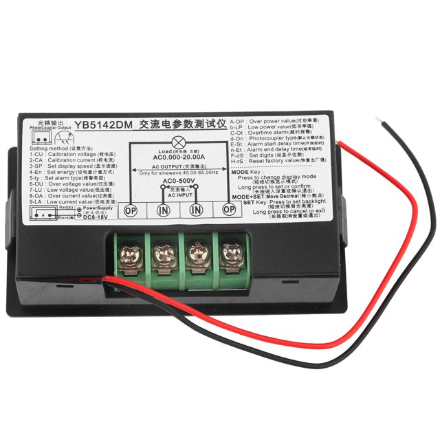 Voltage Meter,YB5142DM 0-500V Intelligent Digital LCD Display AC Voltage Current Tester Meter