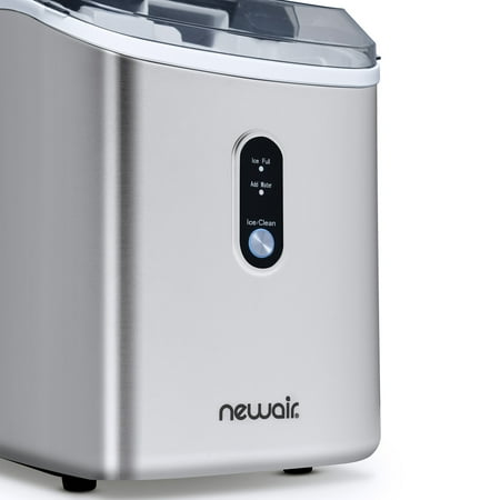 NewAir - 26 lbs. Countertop Nugget Ice Maker - Stainless Steel
